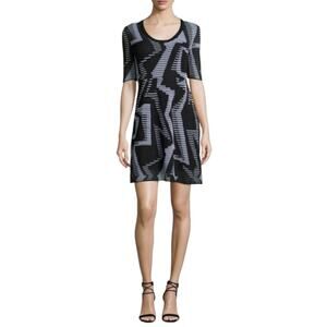 Missoni Geometric Zig Zag Knit Dress M NEW Lightweight Ribbed A-Line Space Dye